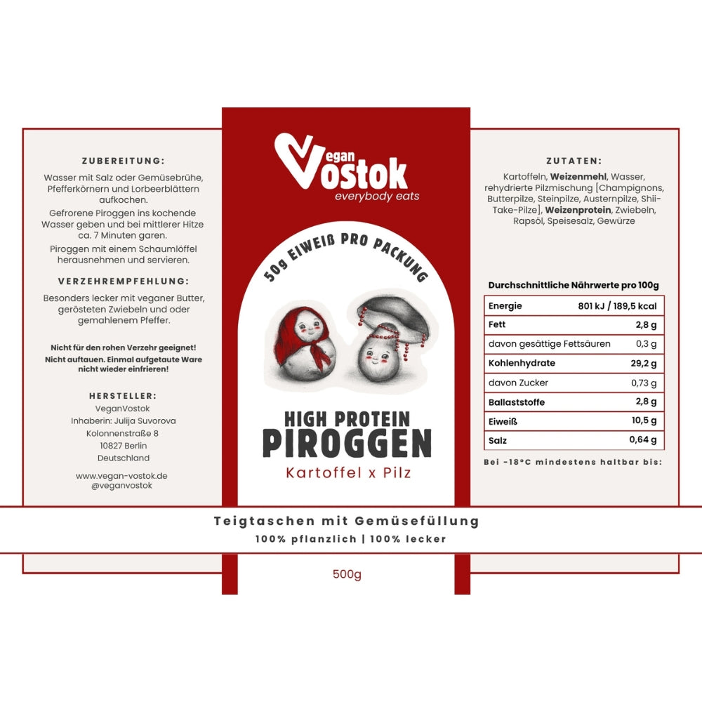 Vegane Piroggen - Kartoffel x Pilz Füllung